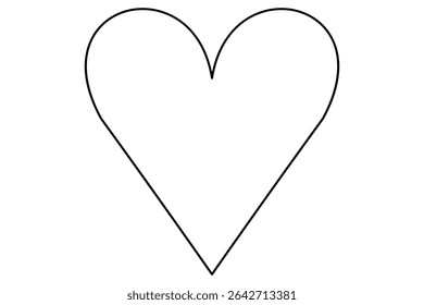 Herz durchgehende einzeilige Kunstzeichnung. Handgezeichnete Doodle Herz Umriss Vektorgrafik
