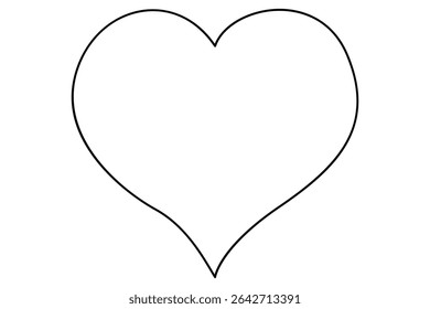 Dibujo continuo del arte de la sola línea del corazón. Ilustración vectorial dibujada a mano del contorno del corazón del doodle
