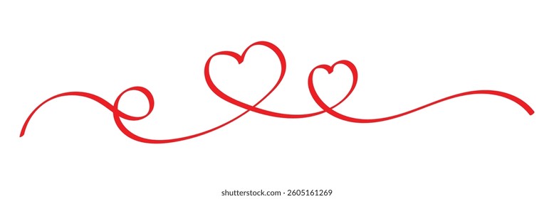 heart continuous wavy line art drawing on white background. heart line art.