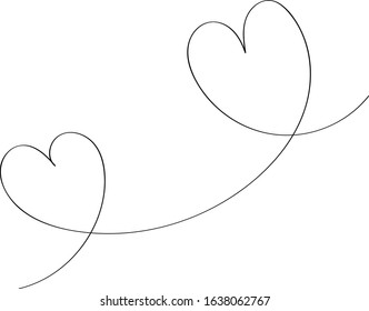 Heart contour in black, illustration for creating a screensaver template. Valentine's Day greeting card for lovers.