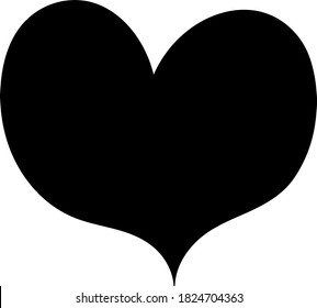 Heart contour in black, illustration for creating a screensaver template. Valentine's Day greeting card for lovers.