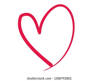 Heart Contour Drawing Stock Vector (Royalty Free) 1308792802 | Shutterstock