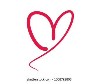 Heart contour drawing