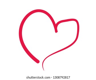 Heart contour drawing
