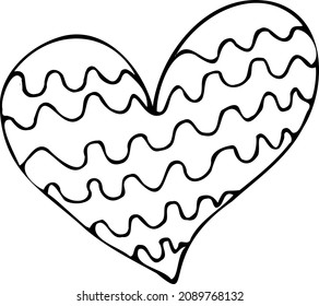 heart contour hand drawing with a brush background. Love pattern, postcard, heart abstract background. vector of hearts with Valentine's Day 14 February. Background for invitations and scrapbookin