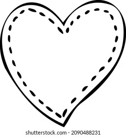 dibujo de la mano de contorno cardíaco con fondo de brocha. Patrón de amor, postal, fondo abstracto del corazón. vector de corazones con San Valentín 14 de febrero. Antecedentes de las invitaciones y scrapbookin