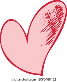 heart contour hand drawing with a brush background. Love pattern, postcard, heart abstract background. vector of hearts with Valentine's Day 14 February. Background for invitations and scrapbookin