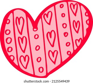 heart contour hand drawing with a brush background. Love pattern, postcard, heart abstract background. vector of hearts with Valentine's Day 14 February. Background for invitations and scrapbookin
