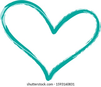 Heart contour vector. Hand drawn love icon isolated. Paint brush stroke heart icon. Hand drawn vector for love logo, romance icon, passion symbol and Valentine's day. Painted brush stroke vector