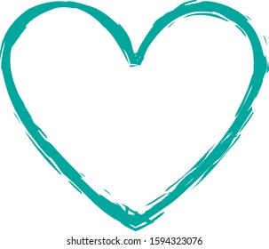 Heart contour vector. Hand drawn love icon isolated. Paint brush stroke heart icon. Hand drawn vector for love logo, romance icon, passion symbol and Valentine's day. Painted brush stroke vector