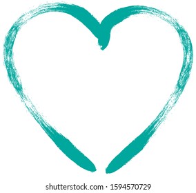Heart contour vector. Hand drawn love icon isolated. Paint brush stroke heart icon. Hand drawn vector for love logo, romance icon, passion symbol and Valentine's day. Painted brush stroke vector