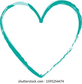 Heart contour vector. Hand drawn love icon isolated. Paint brush stroke heart icon. Hand drawn vector for love logo, romance icon, passion symbol and Valentine's day. Painted brush stroke vector
