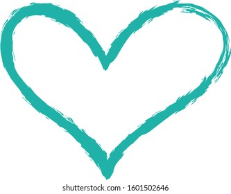Heart contour vector. Hand drawn love icon isolated. Paint brush stroke heart icon. Hand drawn vector for love logo, romance icon, passion symbol and Valentine's day. Painted brush stroke vector