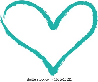 Heart contour vector. Hand drawn love icon isolated. Paint brush stroke heart icon. Hand drawn vector for love logo, romance icon, passion symbol and Valentine's day. Painted brush stroke vector