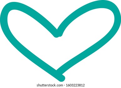 Heart contour vector. Hand drawn love icon isolated. Paint brush stroke heart icon. Hand drawn vector for love logo, romance icon, passion symbol and Valentine's day. Painted brush stroke vector