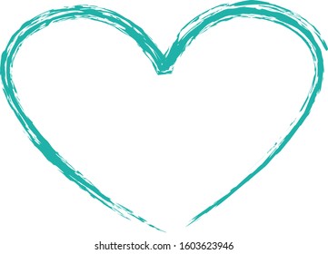 Heart contour vector. Hand drawn love icon isolated. Paint brush stroke heart icon. Hand drawn vector for love logo, romance icon, passion symbol and Valentine's day. Painted brush stroke vector