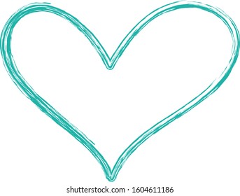 Heart contour vector. Hand drawn love icon isolated. Paint brush stroke heart icon. Hand drawn vector for love logo, romance icon, passion symbol and Valentine's day. Painted brush stroke vector