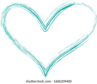 Heart contour vector. Hand drawn love icon isolated. Paint brush stroke heart icon. Hand drawn vector for love logo, romance icon, passion symbol and Valentine's day. Painted brush stroke vector