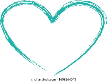 Heart contour vector. Hand drawn love icon isolated. Paint brush stroke heart icon. Hand drawn vector for love logo, romance icon, passion symbol and Valentine's day. Painted brush stroke vector
