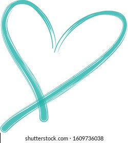 Vector de contorno cardíaco. Icono de amor dibujado a mano aislado. Icono de corazón de pincel de pincel. Logo dibujado a mano para el amor, icono romántico, símbolo de pasión y día de San Valentín. Vector de trazo de pincel pintado