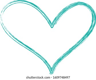 Heart contour vector. Hand drawn love icon isolated. Paint brush stroke heart icon. Hand drawn vector for love logo, romance icon, passion symbol and Valentine's day. Painted brush stroke vector