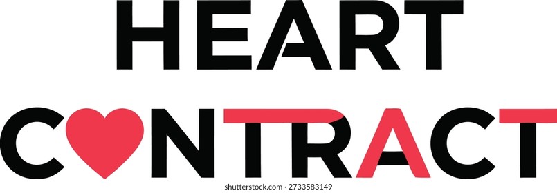Heart Contract Hand Typografie T-Shirt Design Vektorgrafik für Business Agreement Partnership Trust und Relationship Engagement Projekte auf transparentem Hintergrund.