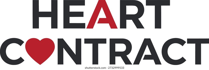 Heart Contract Handshake Slogan Typografie T-Shirt Design Vektorgrafik für Business Agreement Partnerschaft Trust und professionelle Beziehung Engagement Projekte auf transparentem Hintergrund.