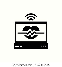 heart control black icon, isolated icon in light background, perfect for website, blog, logo, graphic design, social media, UI, mobile app