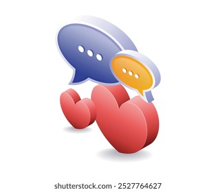 Ilustración plana de conversación de corazón a corazón