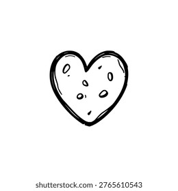 Heart cookie icon logo design. Biscuit love sign and symbol. Heart cookie icon. Valentine bakery dessert.