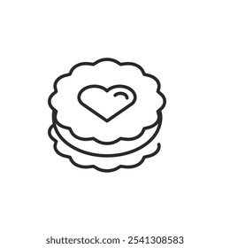 Heart Cookie icon. Simple Heart Cookie icon for social media, app, and web design. Vector illustration