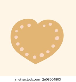 Heart cookie Illustration. Flat hand drawn vector graphic design.