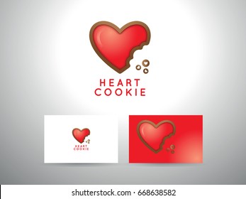 Heart cookie logo.