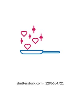 heart, cooking, food, love icon. Element of romance for mobile concept and web apps illustration. Thin color line icon for website design and development, app development on white background