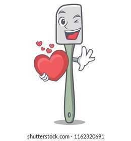 With heart cooking tool silicone spatula mascot cartoon