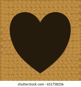 A heart with copy space and background of Coffee beans