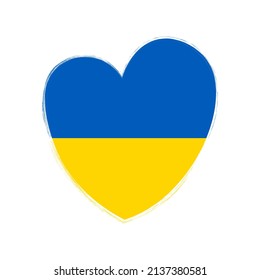 Corazón con la bandera del país.Ucrania.Gráficos vectores. 