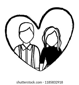 heart with couple design