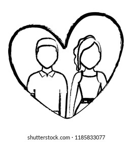 heart with couple design