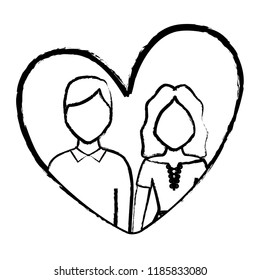heart with couple design