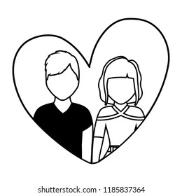 heart with couple design
