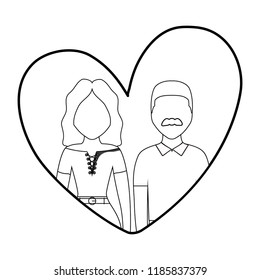 heart with couple design