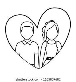 heart with couple design