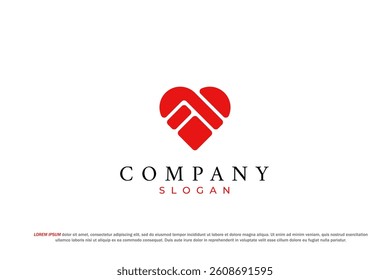 heart couple red embrace logo