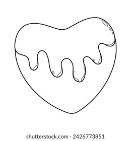 El corazón está cubierto de hielo. Un boceto. Ilustración de vector