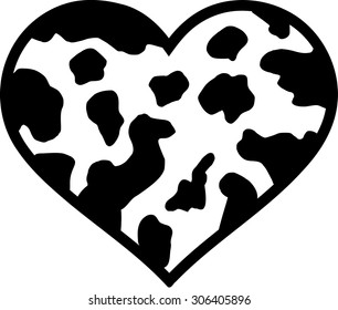 Heart with cow pattern