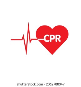 diseño vectorial de icono de cpr de corazón	
