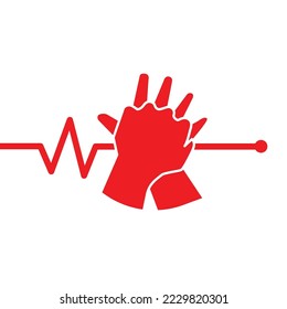 heart cpr medical icon vector design