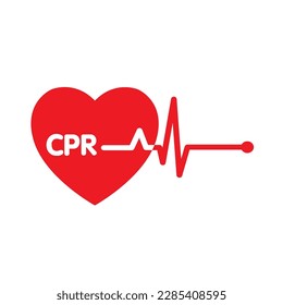 heart cpr medical icon vector design