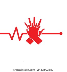 corazón cpr icono médico diseño de Vector